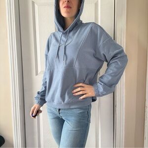 Women’s Light Blue Hooded Pullover Sweatshirt